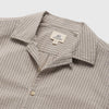 Nate Crinkle Stripe Cabana Shirt- Chinchilla