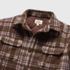 Skip Quilted Plush Plaid Shirt Jacket - Brown