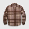 Skip Quilted Plush Plaid Shirt Jacket - Brown
