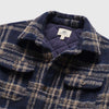 Skip Quilted Plush Plaid Shirt Jacket - Navy