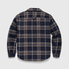 Skip Quilted Plush Plaid Shirt Jacket - Navy