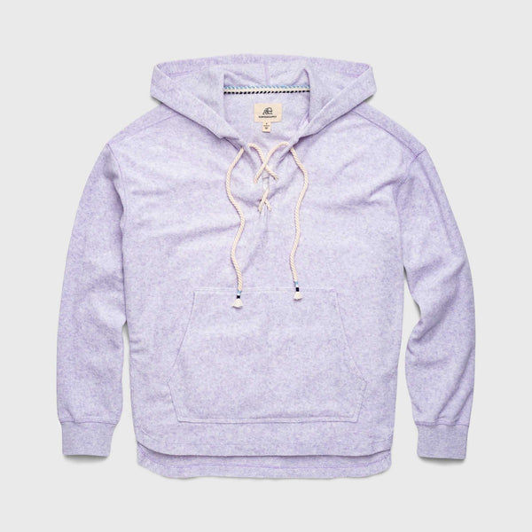 Avery Laceup Terry Hoodie - Lilac Heather