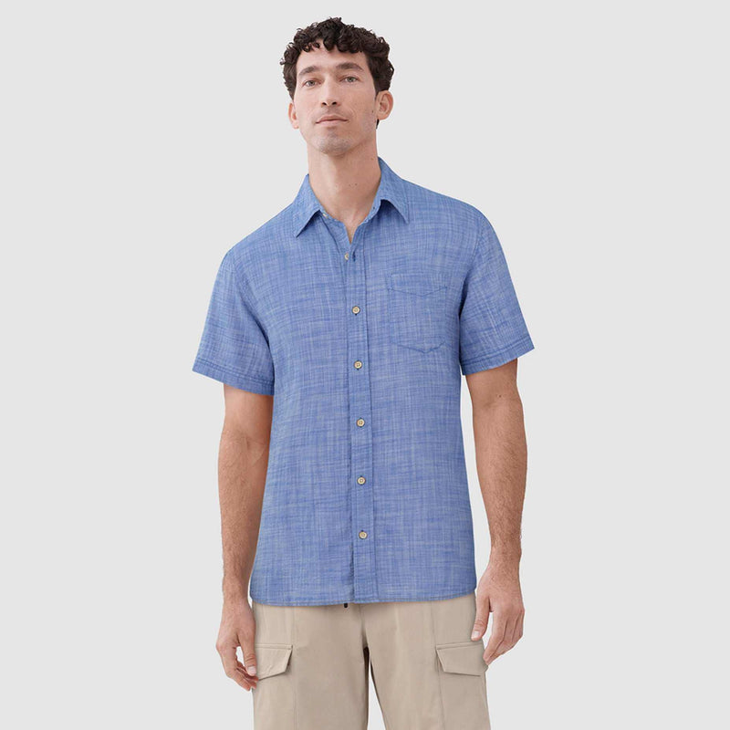 Joey Slub Island Shirt - Strong Blue