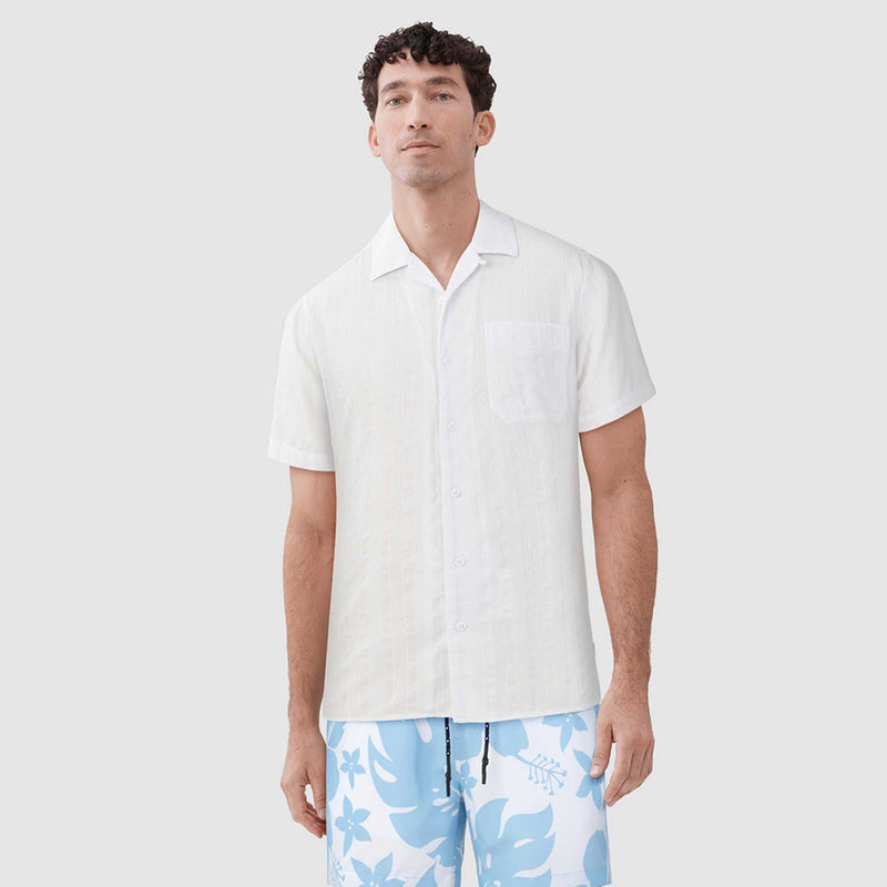 Mariner Tonal Stripe Shirt - Brilliant White