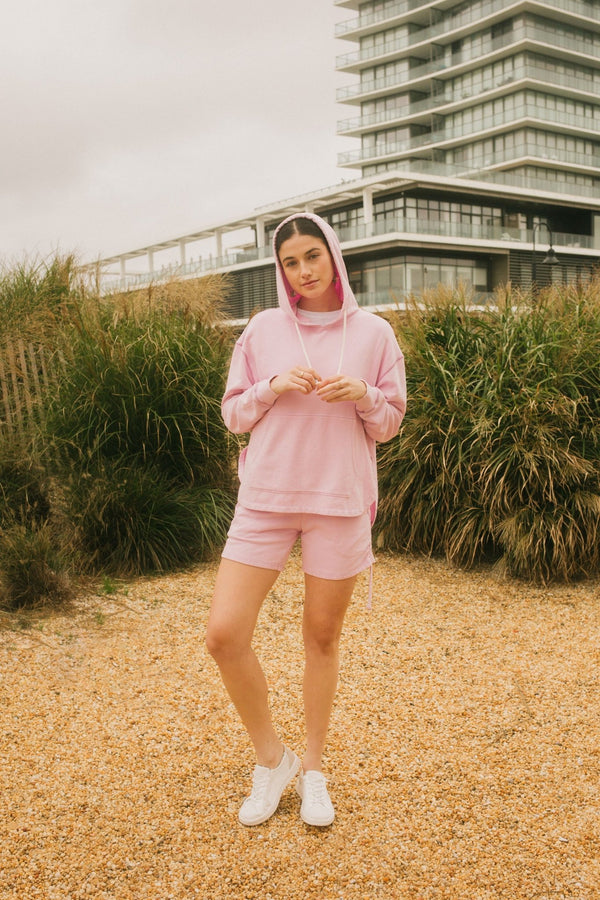 Alexa Washed Fleece Short – Pink Lavender