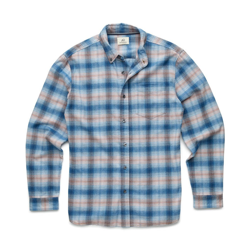 Brian Flannel Plaid Shirt - Blue Heather Plaid