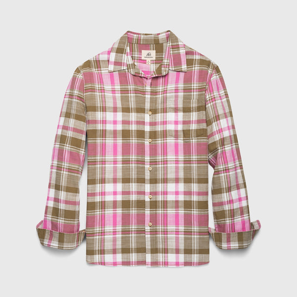 Brian Slub Plaid Shirt - Pink Multi