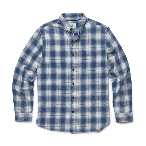 Shirts & TopsMensBrian Washed Twill Plaid Shirt - Blue Combo