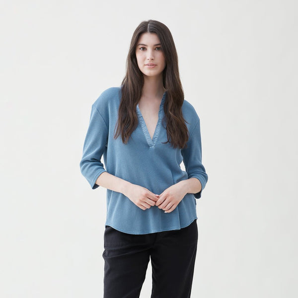 Cathy Thermal Popover - Copen Blue