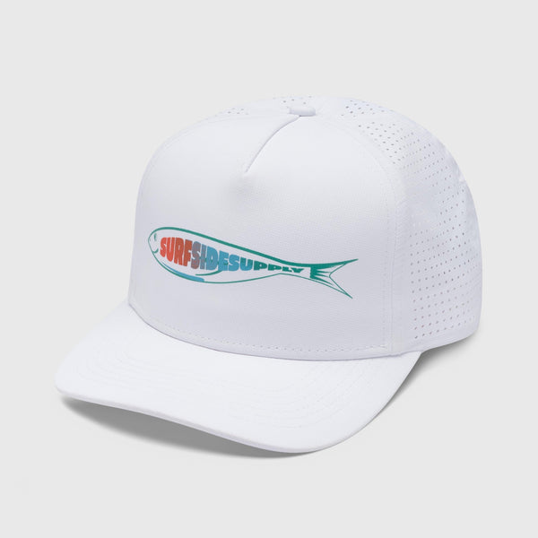 Hook Perforated Fishing Hat - White