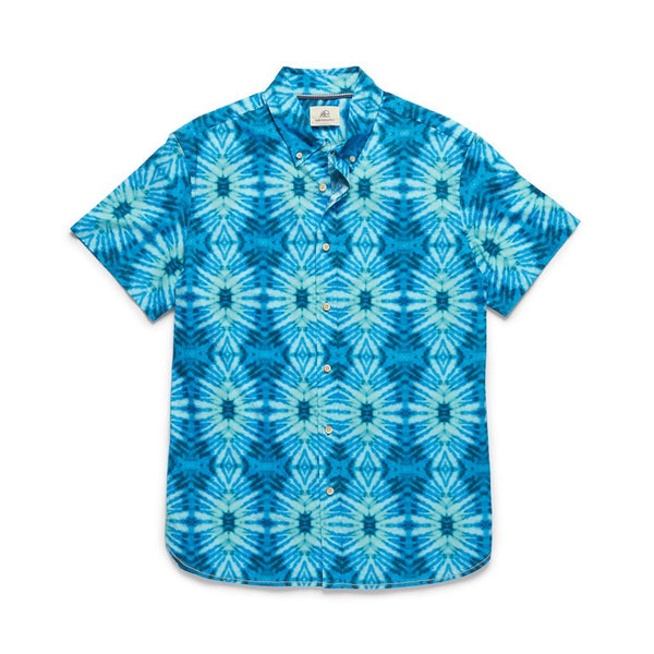 Teal and White Slim Fit Premium Tie Dye Unisex Shirt S-38