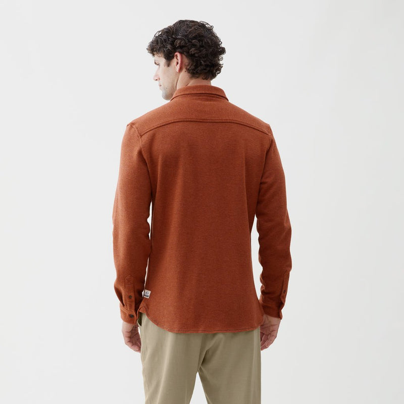 Rex Rib Knit Shirt- Orange Heather