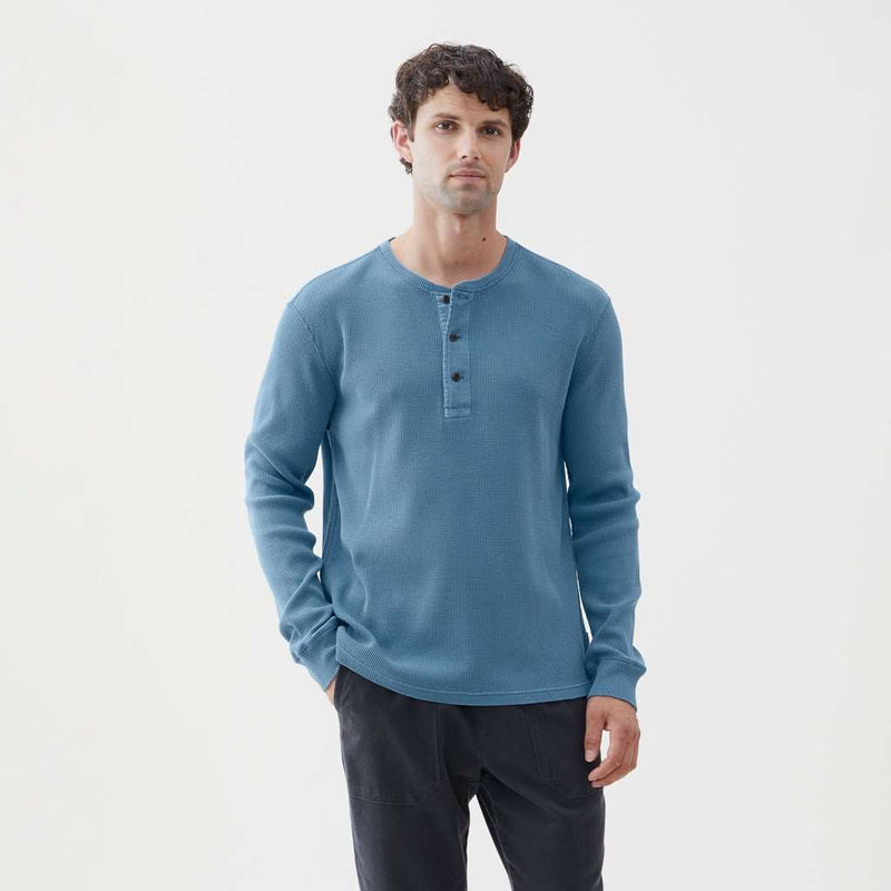 Sean Garment Dye Thermal Henley - Blue - Surfside Supply Co. – Surfside  Supply Co.