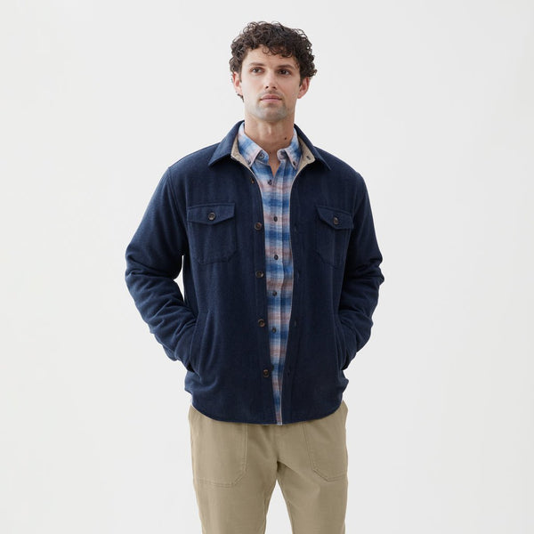 Skip Quilted Lined Shirt Jacket- Navy Blazer
