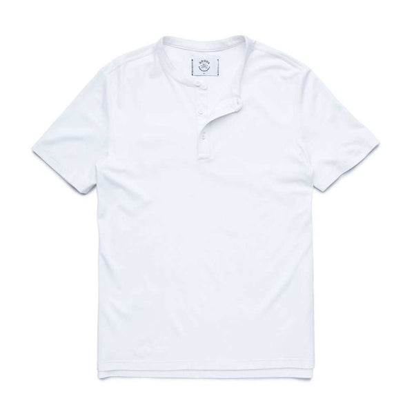 Stern Mandarin Collar Polo – Bright White