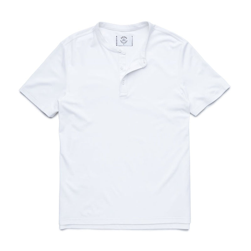 Stern Mandarin Collar Polo – Bright White